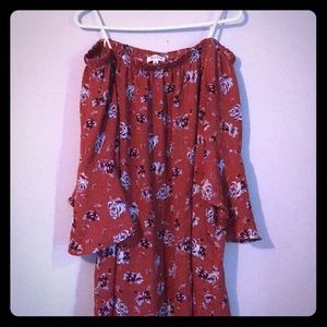 Old shoulder flowing dress